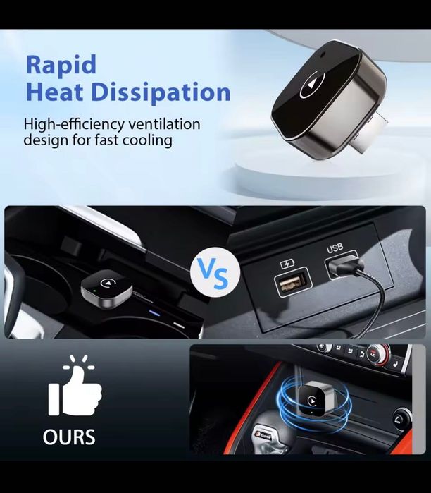 2 in 1 Wireless CarPlay Adapter&Android Auto Wireless Adapter,