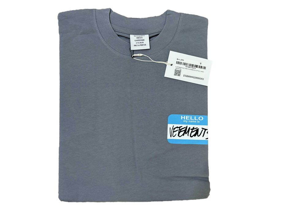 Oversize Тениска Vetements "Hello my name is" - XL Унисекс