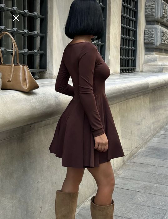 Дамска Кафява рокля