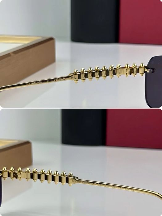 Ochelari de Soare Cartier CT0886S Noi Full Box Verificare Colet Gold Aurii