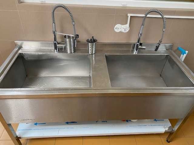 chiuveta inox pentru slapat navete cu doua alveole