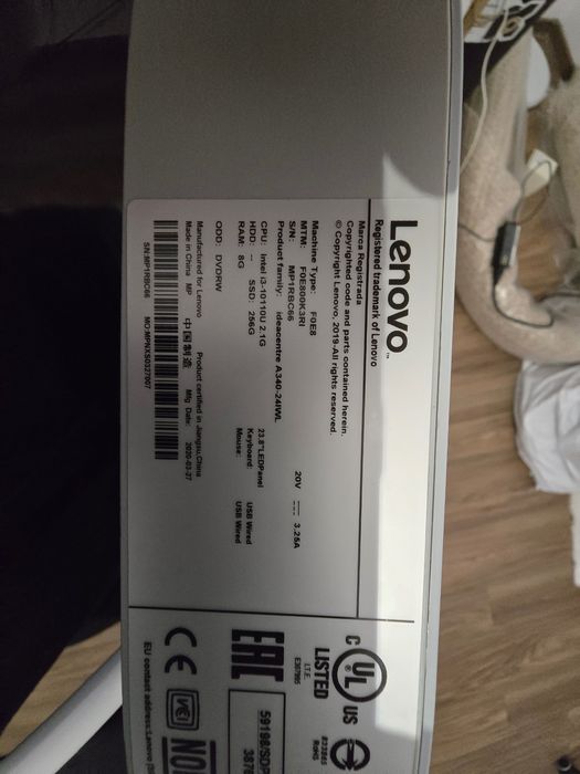 Lenovo IdeaCentre A340-24IWL 23.8" FHD | i3-10110U | 8GB RAM | SSD 256GB | Win 11 Pro