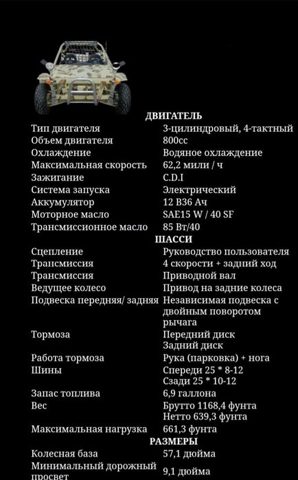 Заводской Багги 800куб