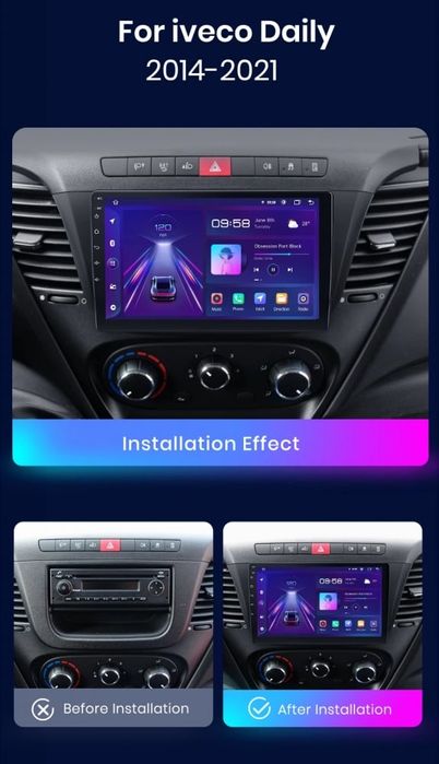 Navigatie Android Iveco Daily, Carplay Wireless , Android auto Waze