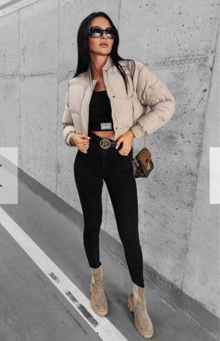 Пухено зимно късо яке Olavoga