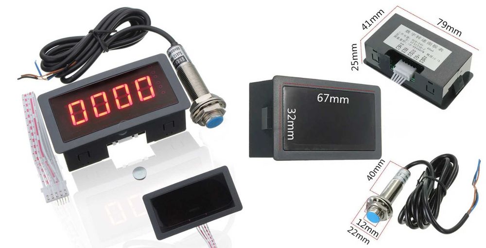Tahometru turometru indicator turatie 0-9999rot/min, Nou ambalat!