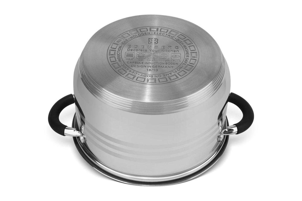 Премиум Комплект 3 Тенджери от неръждаема стомана с капаци, 2.1L/3L/4L