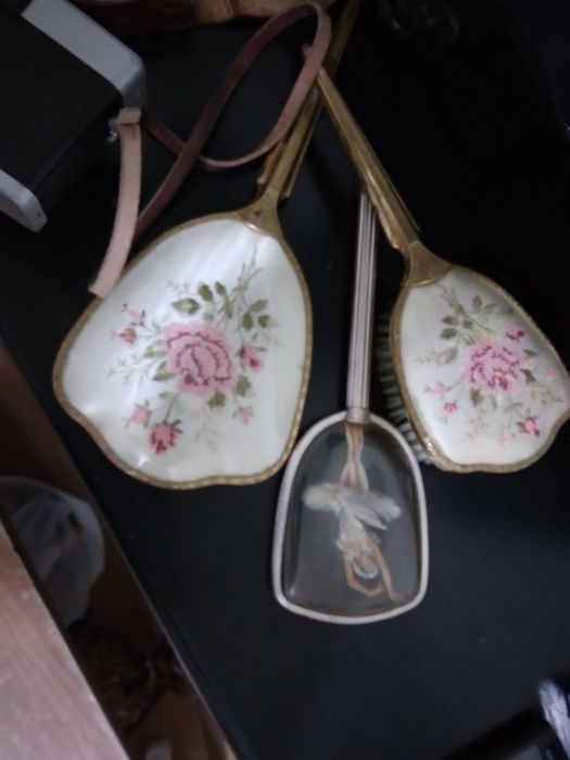 Obiecte vechi oglinzi perie de pieptănat