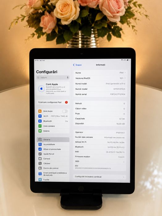 Apple IPad a 8-a generatie 32Gb, 10,2”, Wi-Fi și  SIM