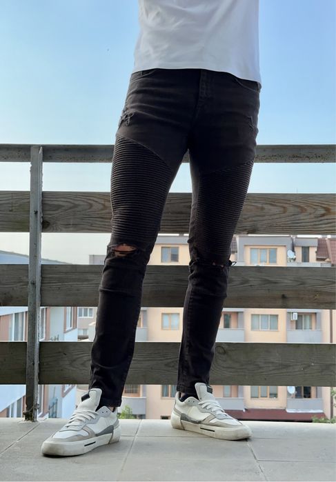 Мъжки тъмни дънки | Slim Fit, Ripped
