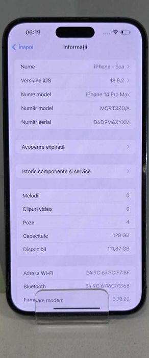 Iphone 14 PRO MAX 128 Gb (Ag8 Tudor1/B74275) – Garantie 2 Ani!