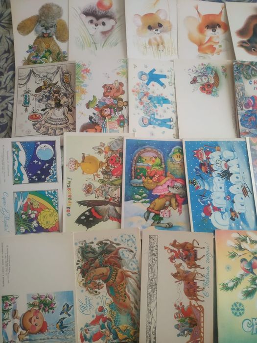 Новогодние открытки СССР. Чистые.