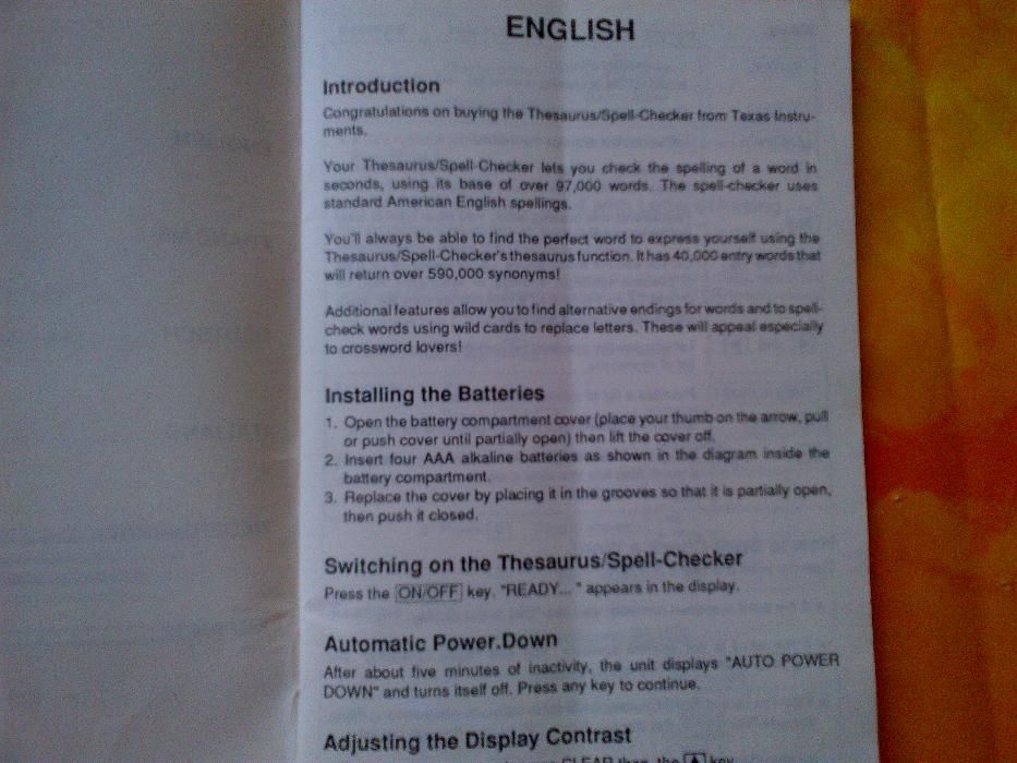 Dictionar englez "TEXAS INSTRUMENTS'' 97.000 cuvinte, 590000 sinonime