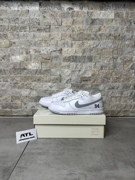 Nike Sb Dunk Low Supreme 94 White Metalic