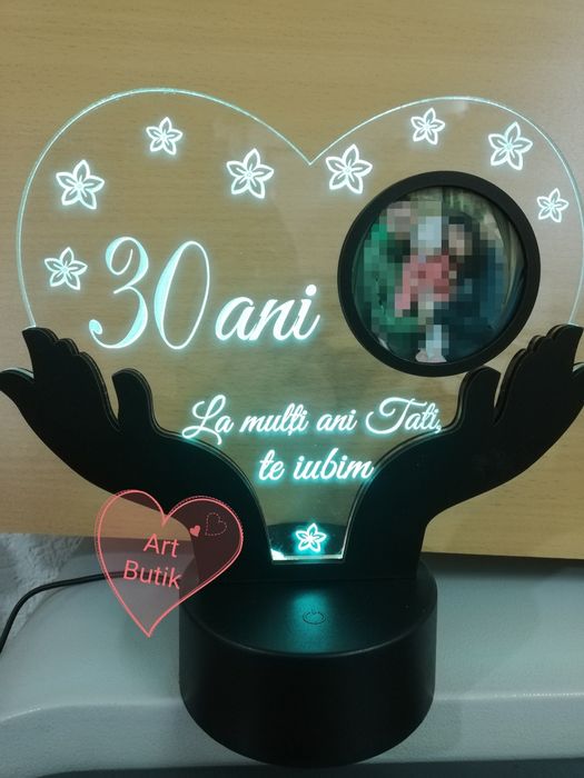 Decor cu led personalizat cu text si poze