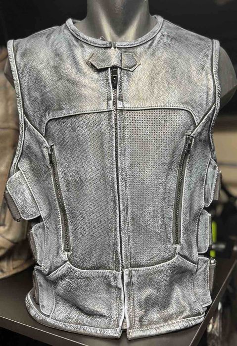 Кожен елек icon кожа естествена телешка елеци мото мъжки дамски детски