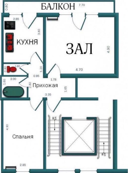 2х ком одельный ход метро Чиланзар 16