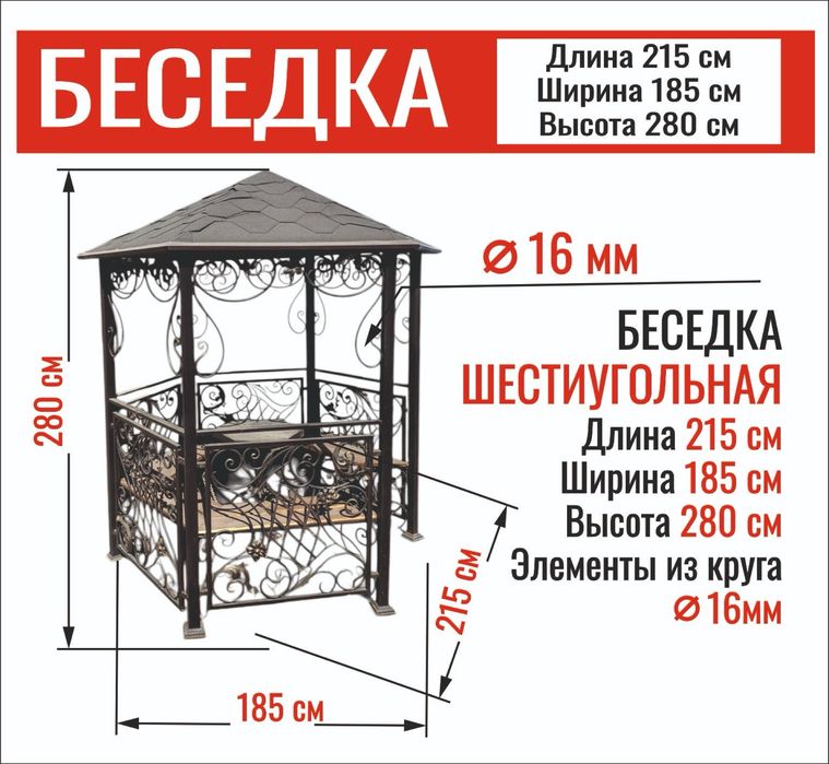Кованая беседка горячая ковка
