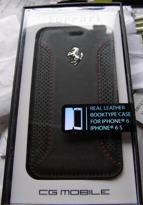Husa telefon, de piele, noua, sigilata, 13.8 x 6.5 cm Ferrari /schimb