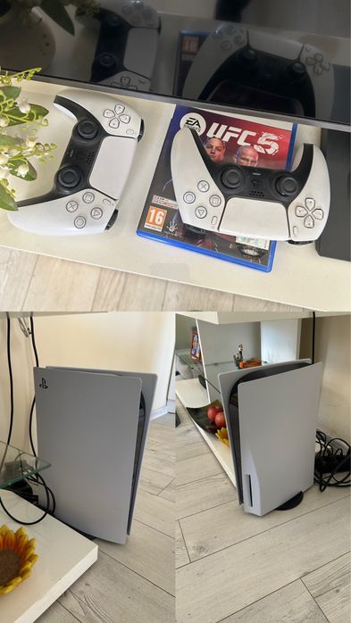 Playstation 5 с два контролера и UFC 5