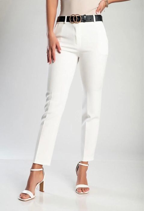 Pantaloni lungi eleganti dama albi