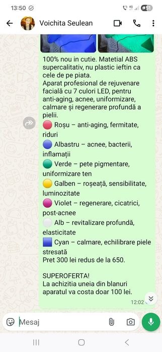 Vand aparat led pt rejuvenare