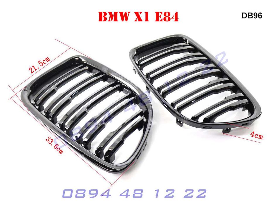 Двойни Черни M Бъбреци тунинг Решетки BMW X1 E84 09-2015 БМВ Х1 Е84