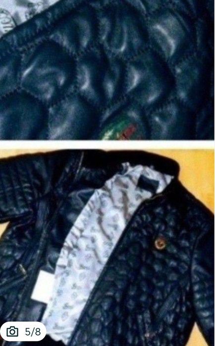 Geaca Gucci piele naturala 100%,logo metalic,import Italia