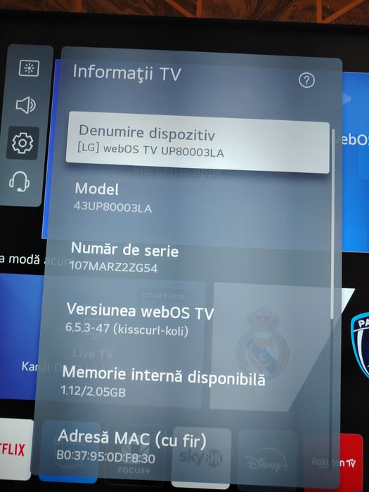 TV LG Ultra HD 108 cm