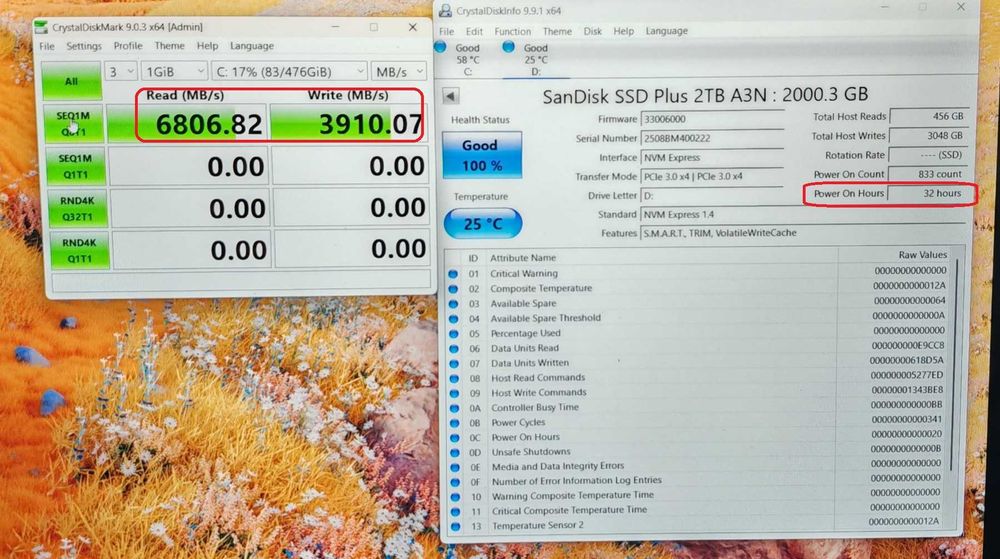 2TB SanDisk SSD PLUS M.2 NVMe PCIe Gen 4.0 скорост 6800MB/s read 4000MB/s write 2TB SSD NVMe DELL ОЕМ SSST 2000GB скорост 6800MB/s read 4800MB/s write