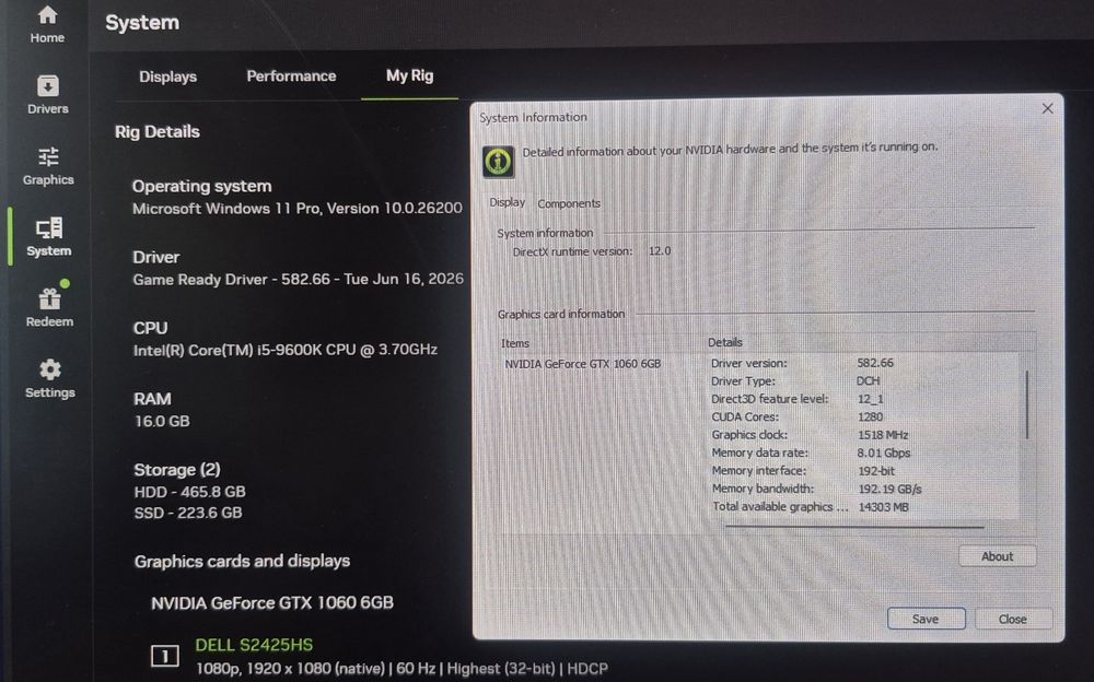 Pc gaming i5 9600K 16GB GTX 1060 6GB