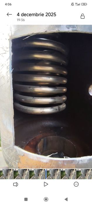 Soba cu serpentina din inox pe ulei ars uzat