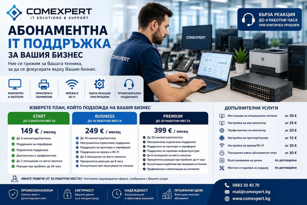 Абонаментна IT поддръжка за бизнеса