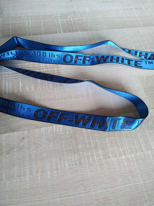 Оригинален колан на Off white Оф уайт 200 см син жълт сив