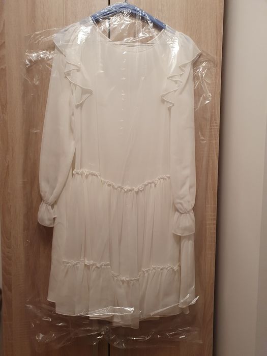 Rochie alba voal XS-S