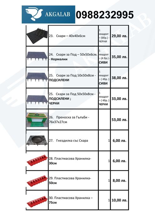 Аксесоари за Гълъби / Гнездилка за Гълъби 23см. / Поилки за гълъби