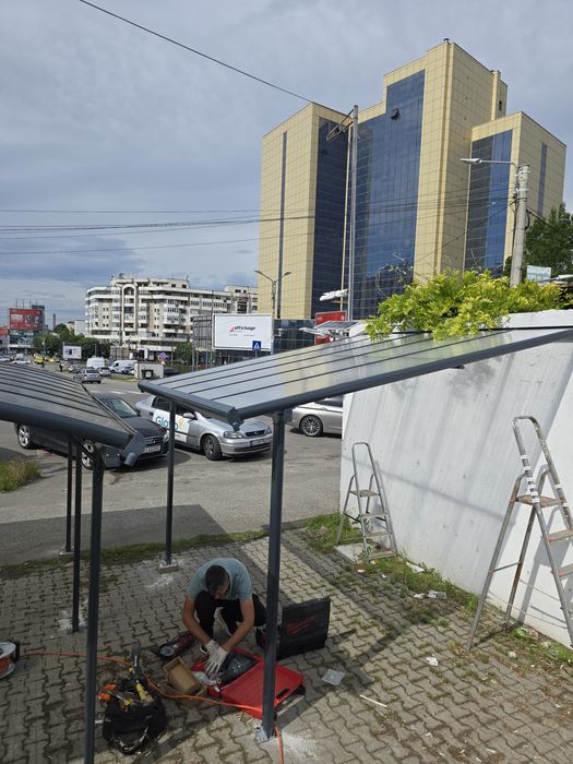 Pergola aluminiu acoperită cu policarbonat