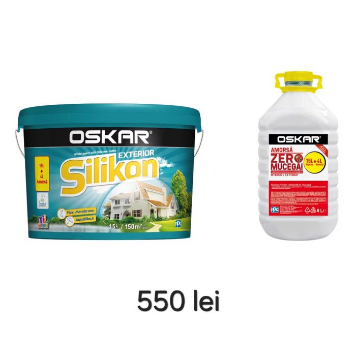 OSKAR SILIKON EXTERIOR
Oskar Silikon 15L + amorsa 4L - 500 lei