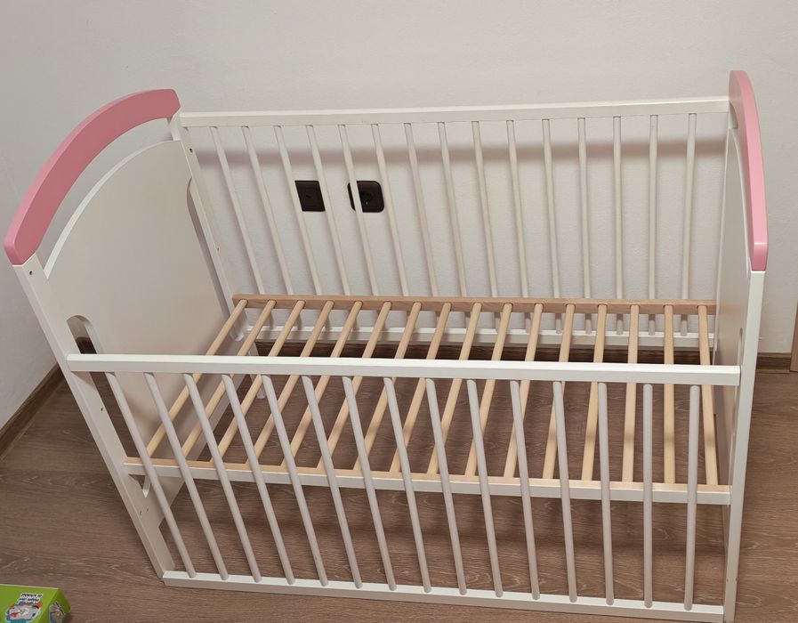 Pătuț bebe 120 cm x 60 cm, saltea inclusa
