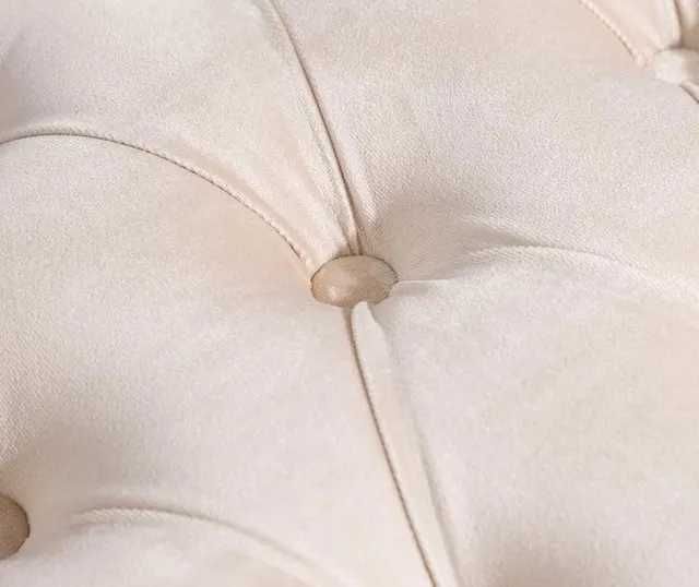 Bancheta Capitone Beige, Ixia structura din lemn de pin