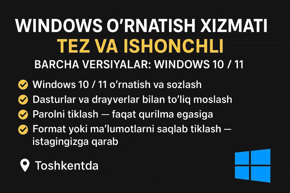 Windows o'rnatish