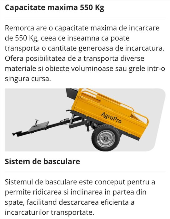 Remorcă motocultor AgroPro 550