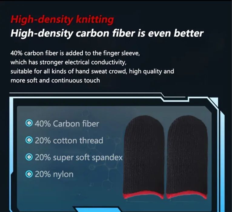 Set 10 manusi/degetare gamming pentru telefon (5perechi)