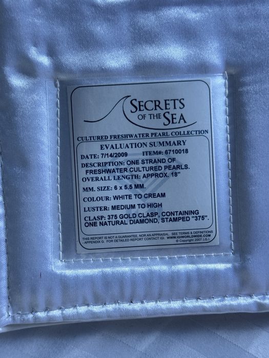Colier din perle de cultura certificate, cu inchizatoare de aur
