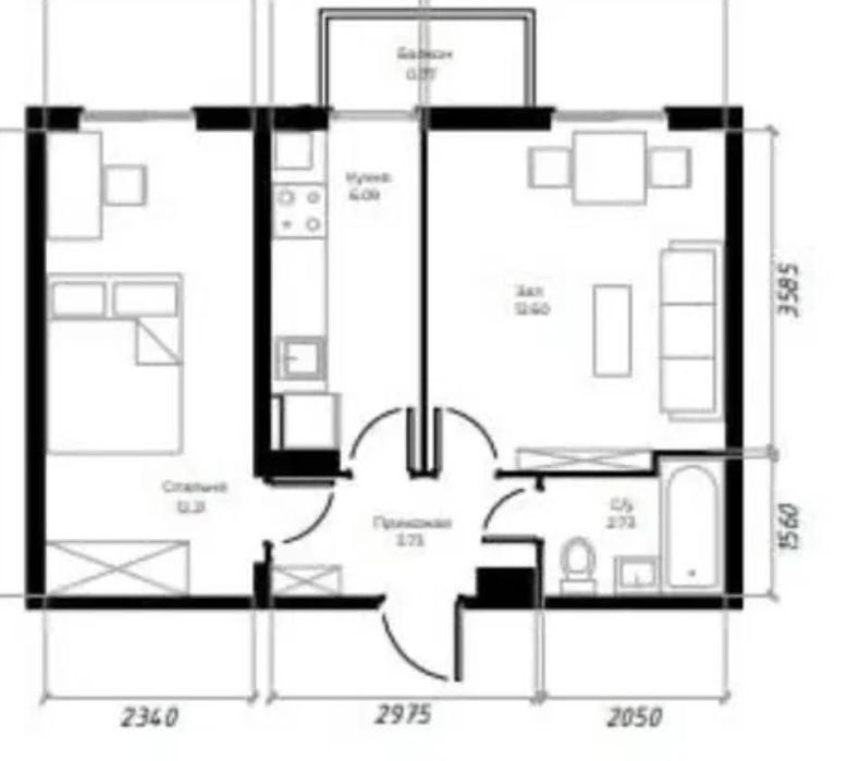 2-комнатная 40 м², новостройка ЖК Zenit, Юнусабад 46000$