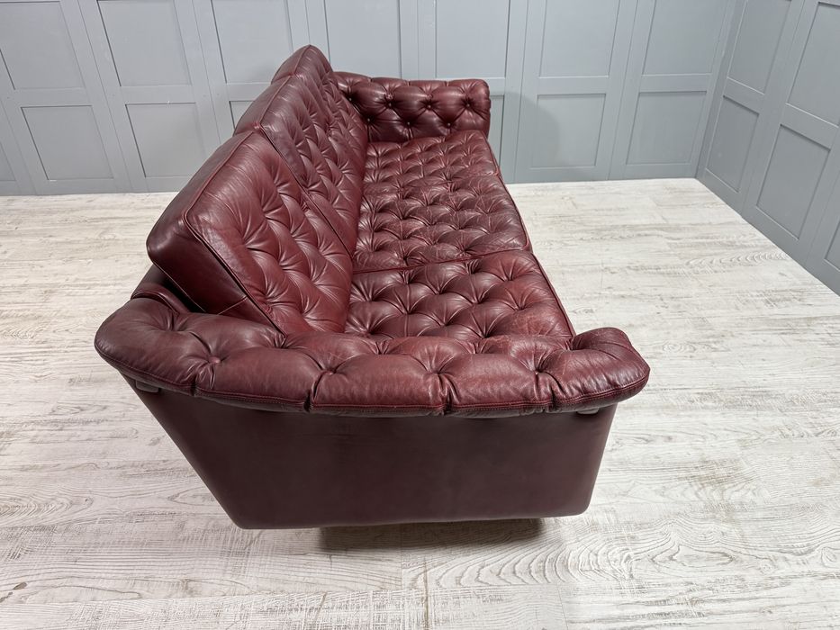 Винтидж диван 3-ка естествена кожа Р473