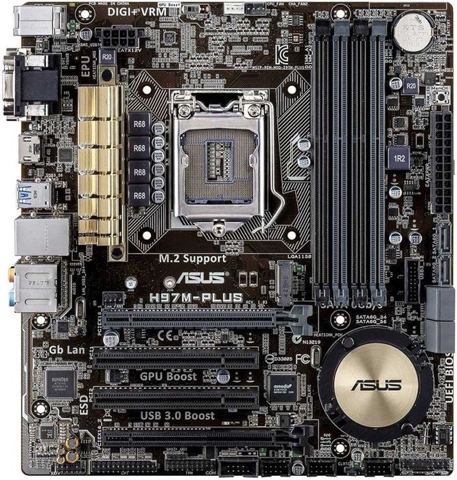 Дъно Дънна платка ASUS H97M-PLUS M.2 1150 DDR3 OVERCLOCK
