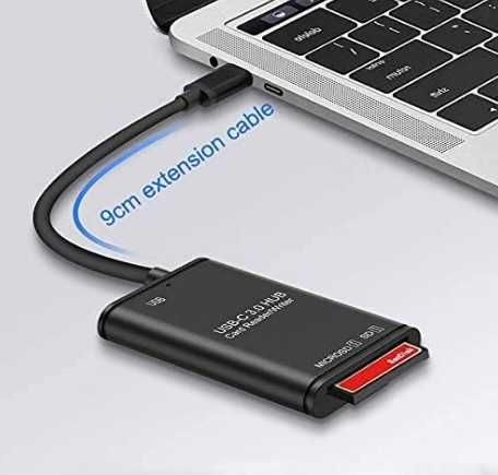 Четец на карти TFUFR, USB C към MicroSD(TF)/SD