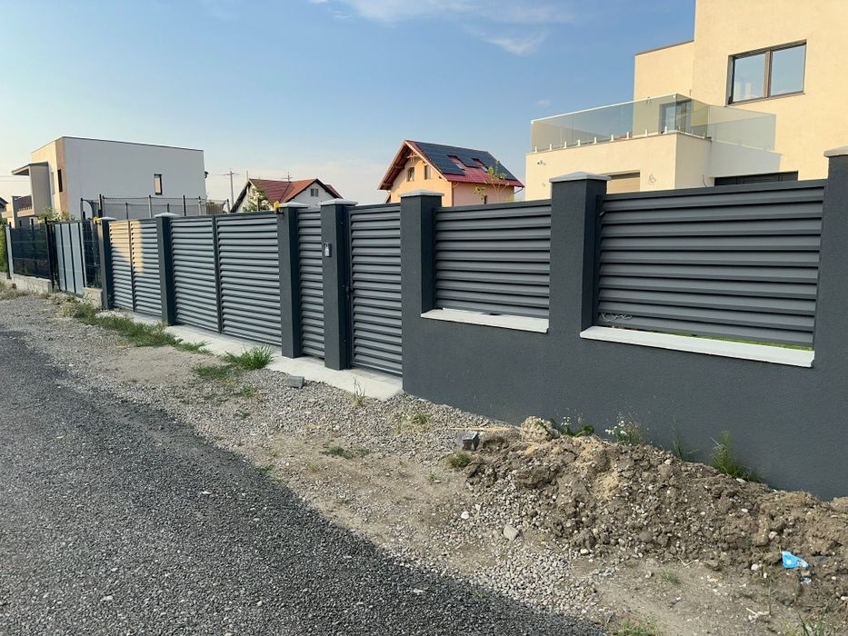 Garduri și porți stil jaluzele șipcă metalica tabla cutata