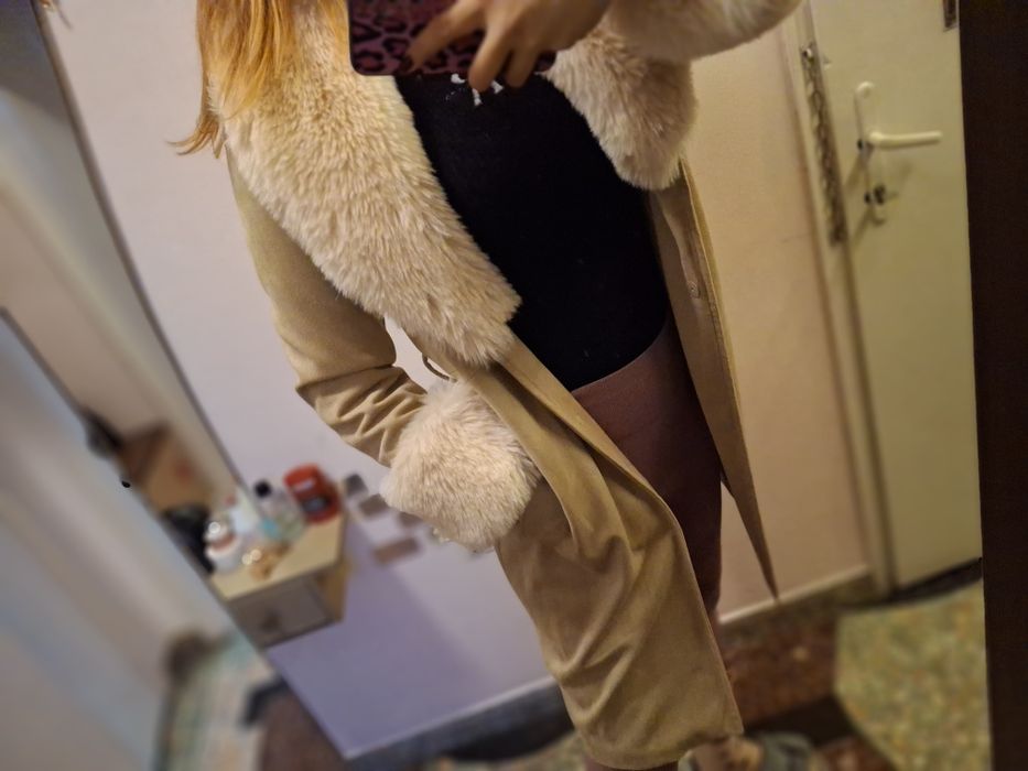 Елегантно велурено палто